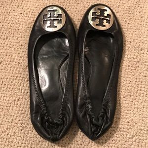 Tory Burch black leather ballet flats